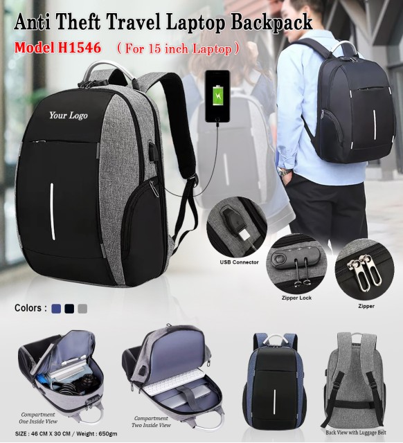 Anti Theft Laptop Backpack 