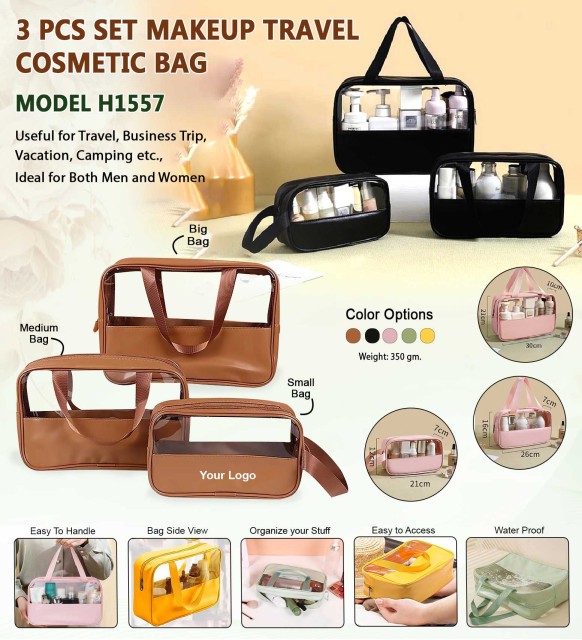 3 Pcs Set Makeup Cosmetic Bag