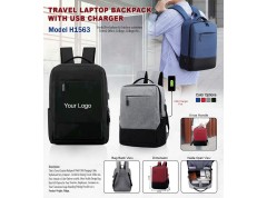 H1563 Travel Laptop Backpack with USB Charging Port for Corporate Gifting & Executive Travel