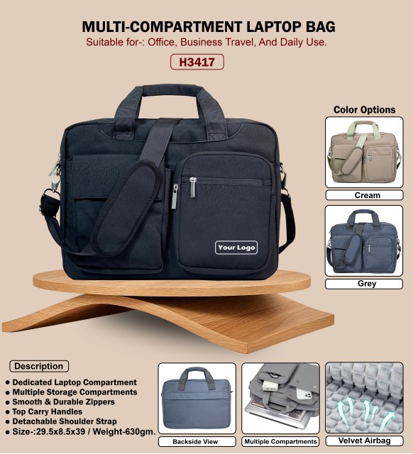 MULTI-COMPARTMENT LAPTOP BAG