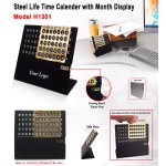Steel Life Time Calender with  Month Display