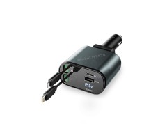 4 in 1 Fast Car Charger with Retractable Cable