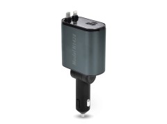 4 in 1 Fast Car Charger with Retractable Cable