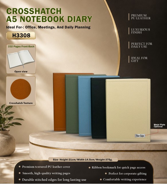 CROSSHATCH  A5 NOTEBOOK DIARY