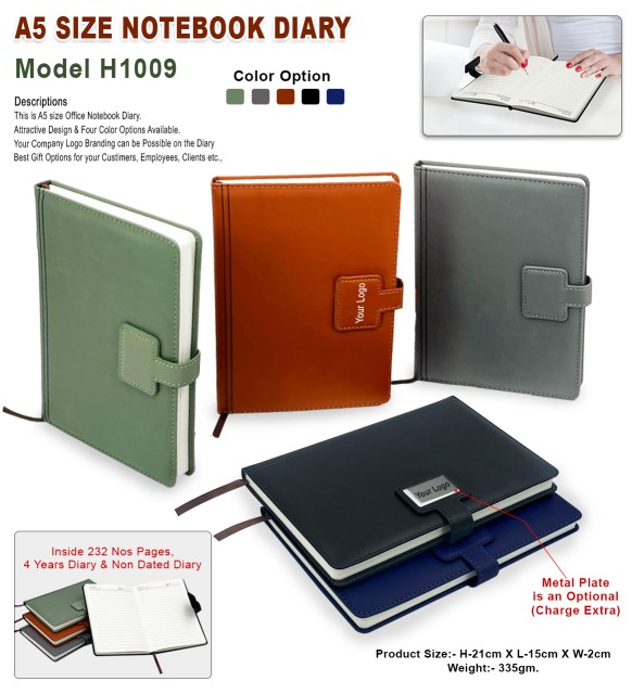 A5 PU Leather Notebook Diary with Strap Lock – Corporate Gift Diary H1009