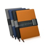 PU Leather Notebook Diary with Metal Accent
