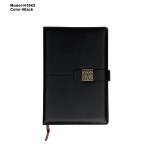 PU Leather Office Notebook Diary with Metal Accent