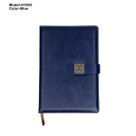 PU Leather Office Notebook Diary with Metal Accent