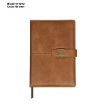 PU Leather Office Notebook Diary with Metal Accent