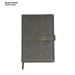 PU Leather Office Notebook Diary with Metal Accent