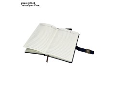 PU Leather Office Notebook Diary with Metal Accent