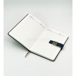 PU Leather Office Notebook Diary with Metal Accent