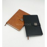 PU Leather Office Notebook Diary with Metal Accent