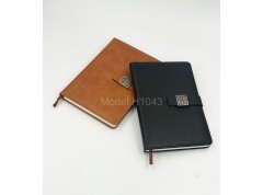 PU Leather Office Notebook Diary with Metal Accent