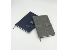 PU Leather Office Notebook Diary with Metal Accent