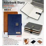 PU Leather Office Notebook Diary with Metal Accent