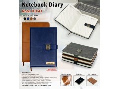PU Leather Office Notebook Diary with Metal Accent
