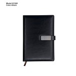 Premium PU Leather Office Notebook Diary with Metal Logo Plate – Model H1046