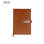 Premium PU Leather Office Notebook Diary with Metal Logo Plate – Model H1046