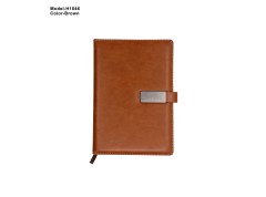 Premium PU Leather Office Notebook Diary with Metal Logo Plate – Model H1046