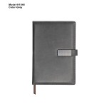 Premium PU Leather Office Notebook Diary with Metal Logo Plate – Model H1046