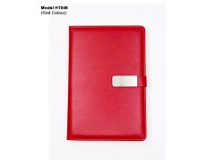 Premium PU Leather Office Notebook Diary with Metal Logo Plate – Model H1046