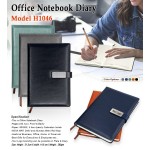 Premium PU Leather Office Notebook Diary with Metal Logo Plate – Model H1046