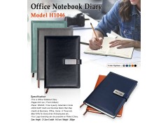 Premium PU Leather Office Notebook Diary with Metal Logo Plate – Model H1046
