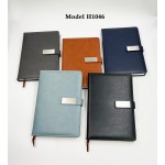 PU Leather Office Notebook Diary with Metal Finish