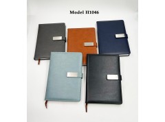 Premium PU Leather Office Notebook Diary with Metal Logo Plate – Model H1046