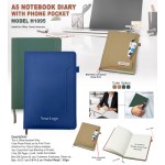A5 Notebook Diary with Phone Pocket