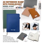 A5 Notebook Diary with Phone Pocket