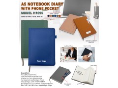 A5 Notebook Diary with Phone Pocket