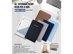 H3301 A6 Premium Soft Bound Notebook Diary with Pen & Gift Box for Corporate Gifting & Business Branding