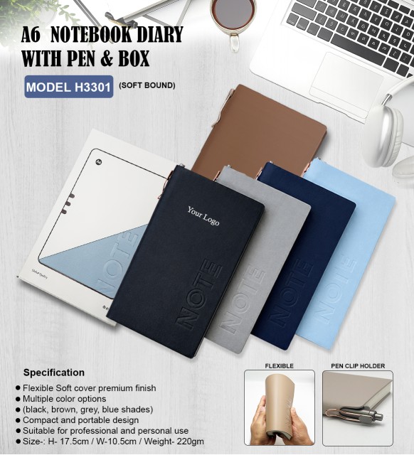 A6 Notebook Diary With Pen & Box