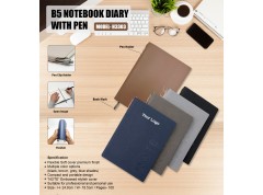 H3303 Premium B5 Notebook Diary with Pen Holder for Corporate Gifting & Executive Branding