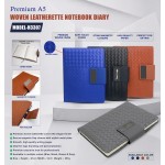 WOVEN LEATHERETTE NOTEBOOK DiARY