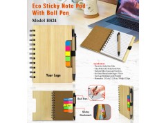 H824 Eco-Friendly Sticky Note Diary with Ball Pen for Corporate Gifting & Promotional Branding