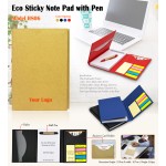 Eco Stickon Note Pad With Pen