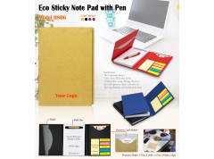 Eco Stickon Note Pad With Pen
