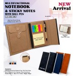 MULTIFUNCTIONAL NOTEBOOK DIARY & STICKY NOTES WITH ECO BALL PEN 