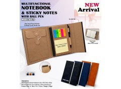 MULTIFUNCTIONAL NOTEBOOK DIARY & STICKY NOTES WITH ECO BALL PEN