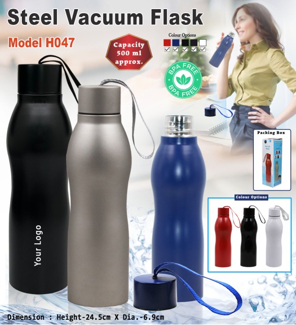 Stainless Steel Hot & Cold Vacuum Flask – 500 ml | H047