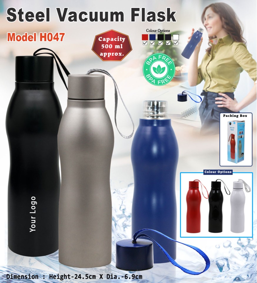 Stainless Steel Hot & Cold Vacuum Flask – 500 ml | H047