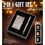 H3107 Premium Metal Card Holder & Executive Pen Gift Set – 2 in 1 Corporate Gift Set (Silver)