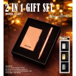 H3107 Premium Metal Card Holder & Executive Pen Gift Set – 2 in 1 Corporate Gift Set (Rose Gold)