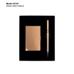 H3107 Premium Metal Card Holder & Executive Pen Gift Set – 2 in 1 Corporate Gift Set (Rose Gold)