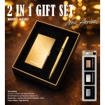 H3107 Premium Metal Card Holder & Executive Pen Gift Set – 2 in 1 Corporate Gift Set (Black & Gold)