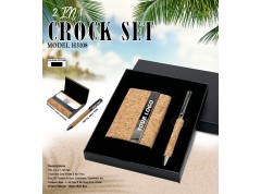 H3108 Premium Cork Pen & Business Card Holder Gift Set