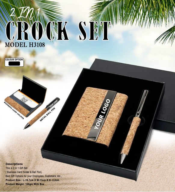 2 in 1 Cork Pen And Business Card Holder Set